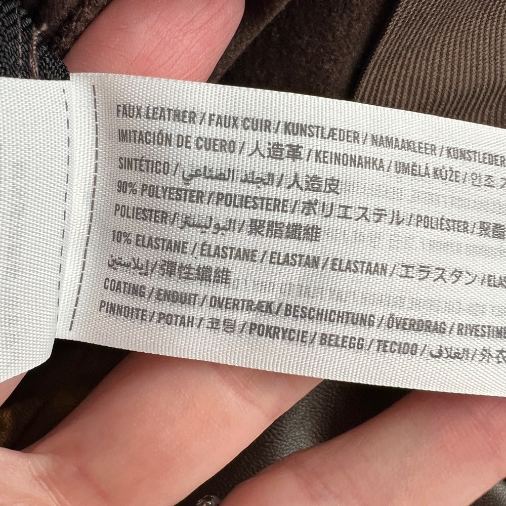 Abercrombie & Fitch Vegan Leather Pants - Brown Flare - Picture 7 of 11
